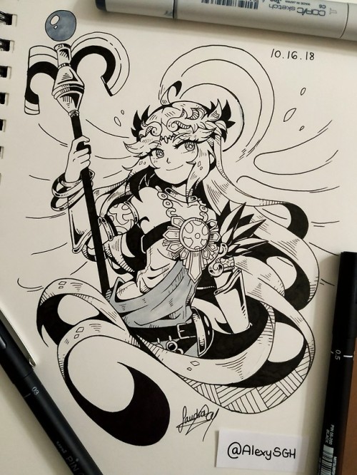 sandraghart - INKTOBER DAY 16 - The Goddess of Light| More...