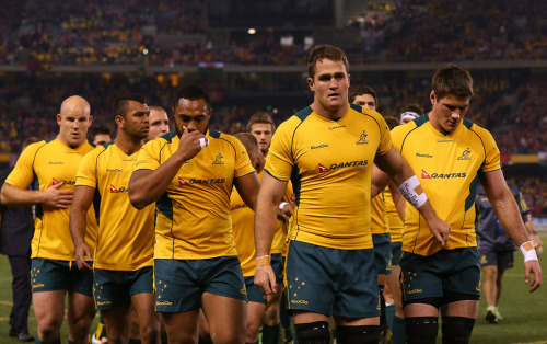 roscoe66: James Horwill of the Wallabies leads out the troops against the Lions Win or lose they wer