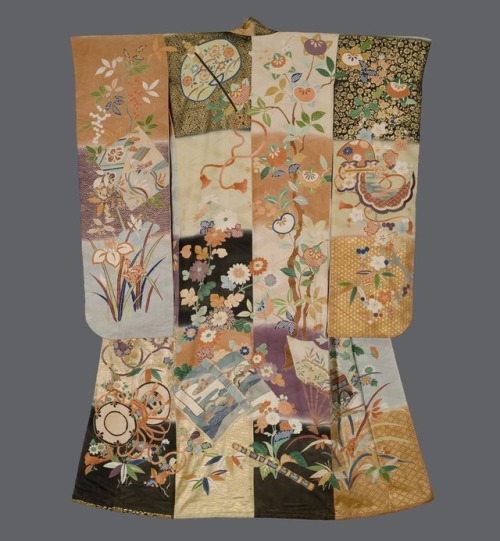 thekimonogallery: Embroidered furisode. Taisho period (1912-1926), Japan.  The Kimono Gallery. 