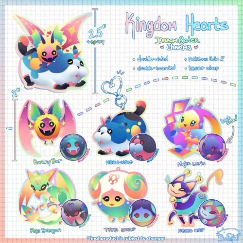 PREORDER OPEN! Kingdom Hearts DreameaterRainbow Holographic Acrylic Charms!  - Closes/Limited Stock: