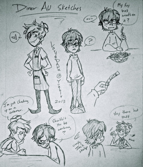 laryndawn - Hijack Diner AU sketches as requested by bluemaniae,...