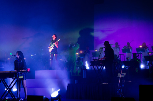 St. Vincent performing with the Dallas Symphony Orchestra at the Winspear Opera House