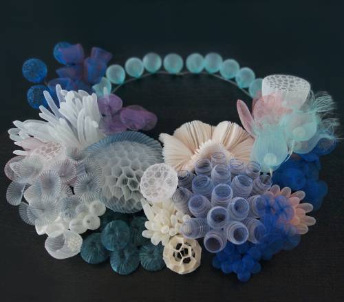 itscolossal:  Clusters of Diaphanous Textile Sculptures by Mariko Kusumoto Evoke the Ocean Floor