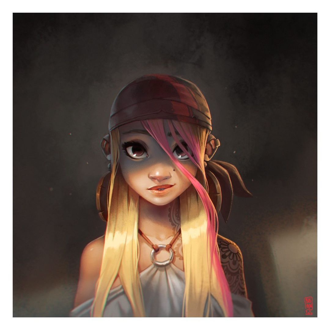 Art of Biboun — ☠ Little Girl . . . . #girl #face #pirate...