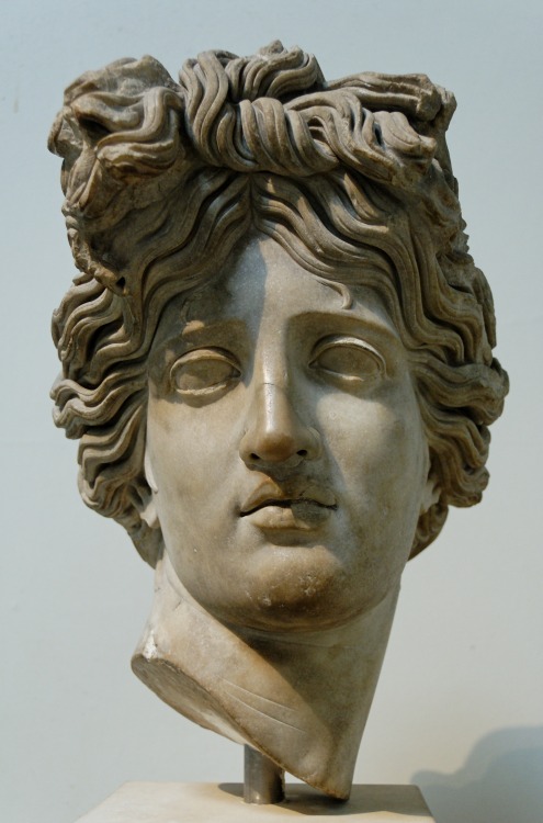 The head of Apollo.  Roman copy of the 2nd cent. CE after a lost Hellenistic original.  Fo