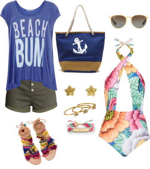 beach bum by blueeyesthickthighs featuring a 18k gold ringWildfox summer shirt, $110 / Mara Hoffman 