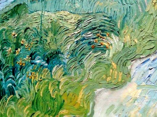 planturs:Closeup of Van Gogh’s Green Wheat Fields, Auvers from the National Gallery of Art