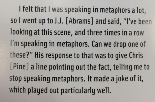 hailingfrequencies:tmw Karl Urban cares so much about correct characterization that he politely call