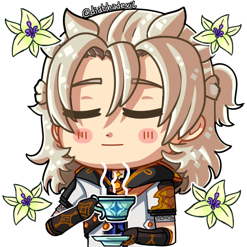 aaaaaaaAAAAAAAAA I took part in the 'Kreideprinz' Albedo Sticker Event!  Please check them individually on Hoyolab!!!