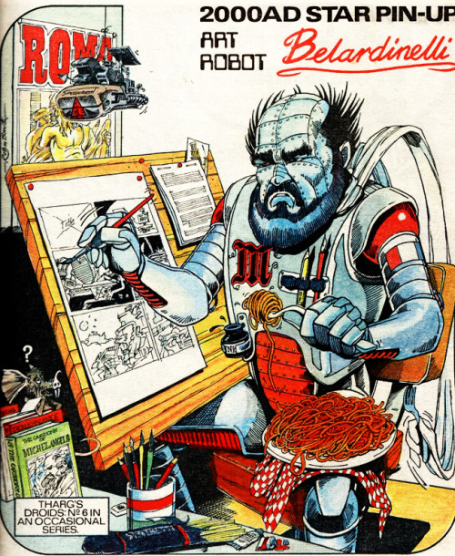 2000adonline:  The 2000 AD DroidsIt’s a well-known fact that the alien editor of 2000 AD, Tharg the Mighty, ensures that the highest levels of Thrill-power are packed into every page of the Galaxy’s Greatest Comic by keeping his creator droids in