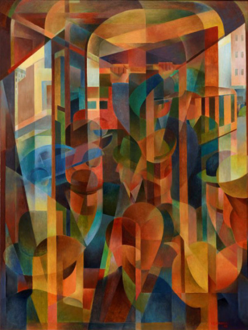 igormag:Frank Hinder (1906-1992), Tram kaleidoscope, 1948.tempera on hardboard, 117.5 x 90.4 cm