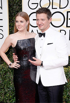 Amy Adams and Jeremy Renner attend the 74th Annual Golden Globe Awards