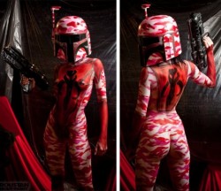 californiaboobies:Sarula Boba Fett Bodypainting