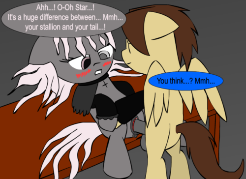 nsfw-starsinger:  A follower post of the previous post featuring ask-mingle.Mingle seems to like how the result becomes when combining the pleasure from my living tail and my stallion. omai~ >//w//>