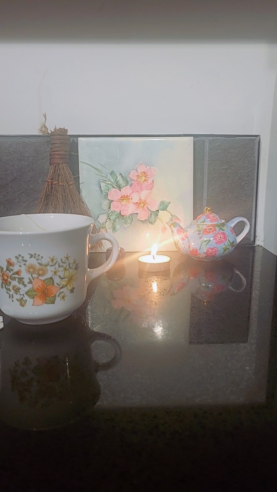 A Late Night Cup Of Tea And A Prayer To Hestia At Her Altar.