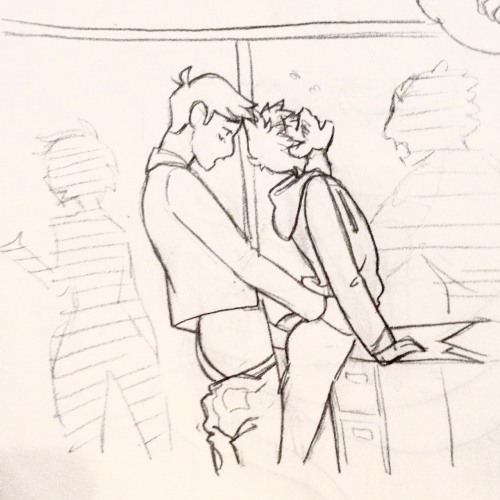 aggressive-cuddling:  For this nsfw art challenge.Day 16: In Public (Feat. Jack and Tadashi in Tadashi’s office ;D)