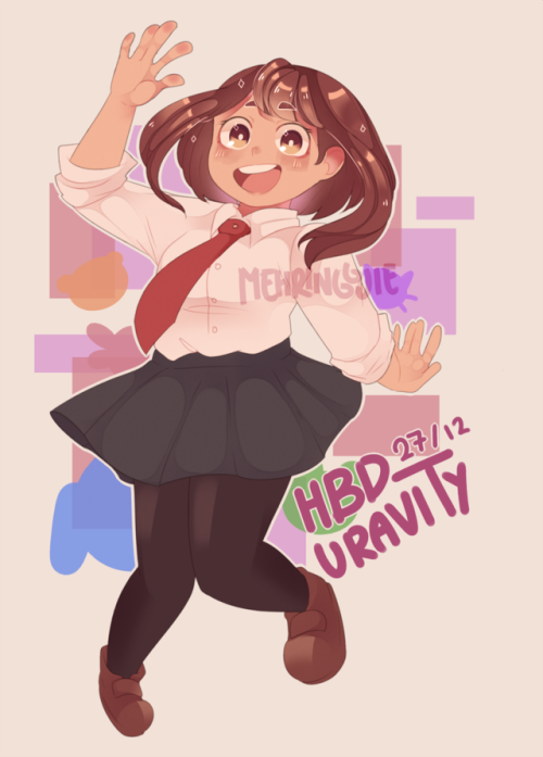  [ ko-fi | twitter | commissions ] uraraka doodles for her bday! i love my wife