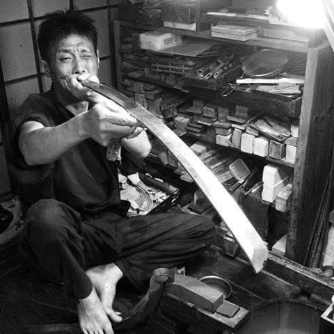 Senpai Toigishi, at his 20th and last year of apprenticing as sword polisher. Next