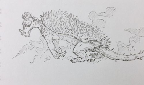 Anguirus. . . #godzilla #toho #angilas #anguirus #kaiju #dragon #sketchbook #doodle #artistsoninst