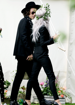 harrystylesdaily:  Harry and Lou at Jay’s wedding 7/20 