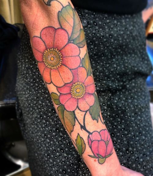 Sometimes I do color too. #jacobsenart #erikjacobsentattoo #tattoo #tattoos #tattooing #rosetattoo #