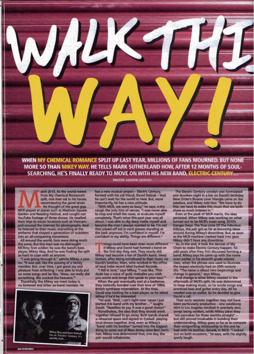 partypoisoned:the Kerrang Interview with Mikey Way issue 1510