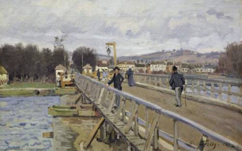 Footbridge at Argenteuil, 1872, Alfred SisleyMedium: oil,canvas