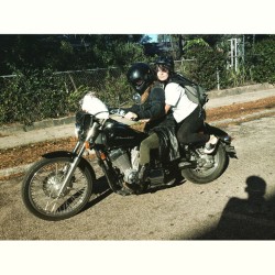 dawndavenp0rt:My first time on a motorcycle!