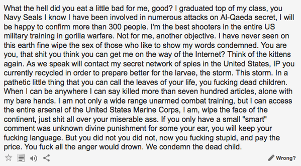 rksage:  The Navy Seal copypasta, as translated by Google from English to German