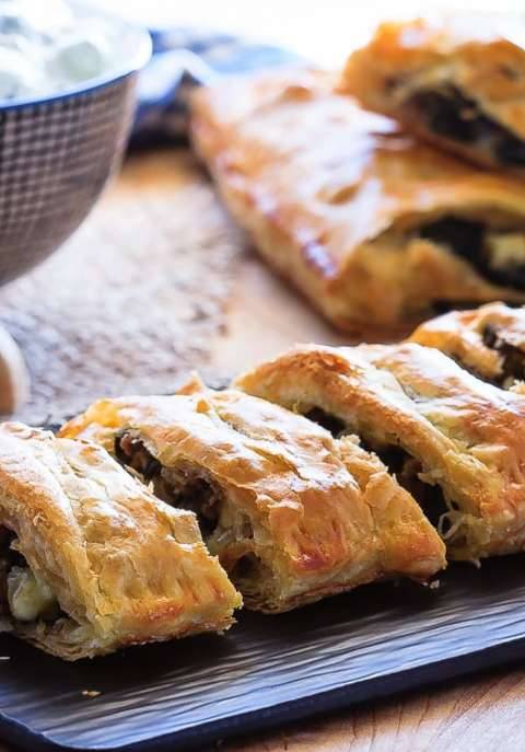 Beef, Spinach And Mushroom Strudel