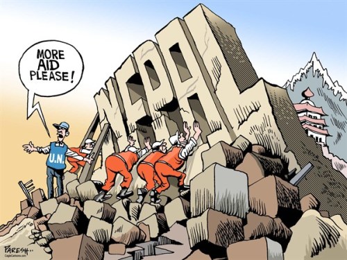 cartoonpolitics: The Nepal earthquake … thousands dead, thousands more injured .. (story here