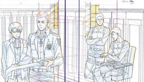 fuku-shuu: New original sketch of Levi, Erwin, Reiner, and Bertholt that will be featured as the vis
