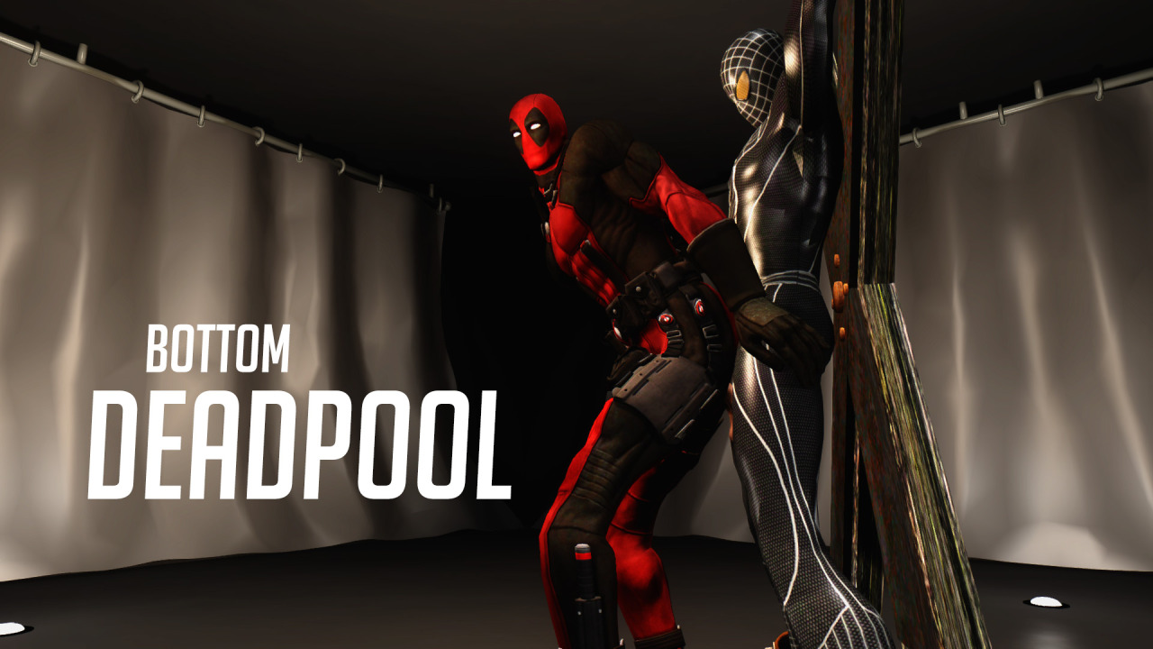 mmoboys:  Bottom Deadpool (GD) Deadpool abuses a shackled Spider-Man, anally orgasms