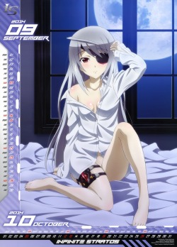 abaslev:  bottomless calendar cleavage dress shirt eyepatch infinite stratos laura bodewig nishizawa shinya no bra | yande.re