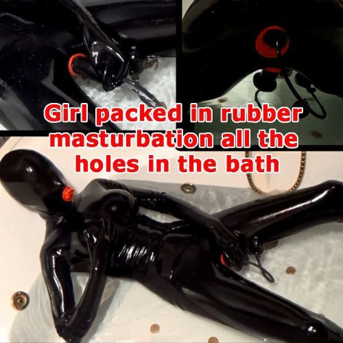 xozt-latex: Girl packed in rubber masturbation all the holes in the bath. Kapriz decided to dress in