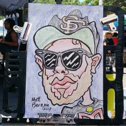 Doing caricatures at the Central Flea in