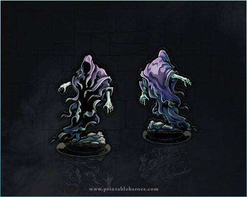 Added some Wraith, Ghost, and variant Poltergeist paper miniatures and their VTT tokens to the catal