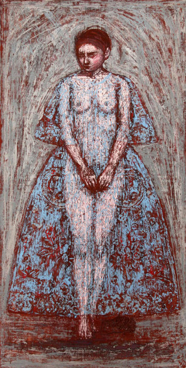 alpha-venus:  🅰️© Maria GUILBERT# Robe bleue (huile sur toile 162 x 97 cm) 