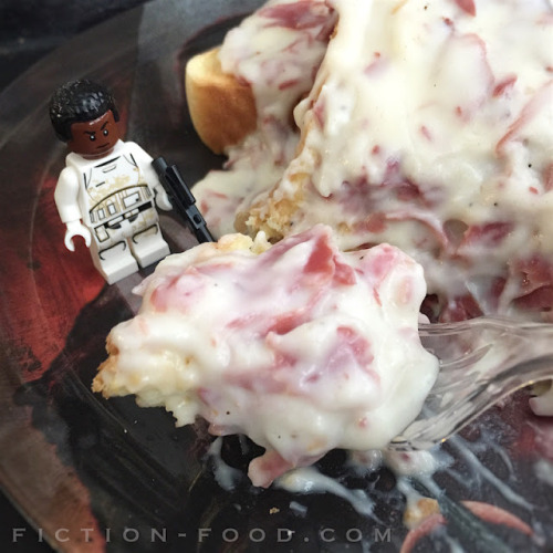 Storm Trooper S.O.S. (Cream Chipped Beef)“FN-2187 used the corner of a chunk of mealbread to wipe up