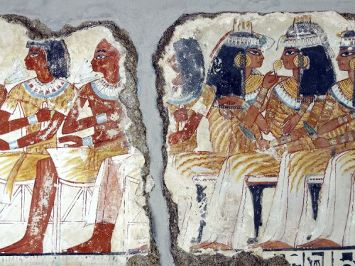 Murals from the tomb of Nebamun, chief physician Amenhotep II, and his wife Ipuky late 18th dynasty 