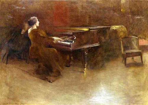 John White Alexander - At the Piano (also known as Helen Hopekirk Wilson) - 1894