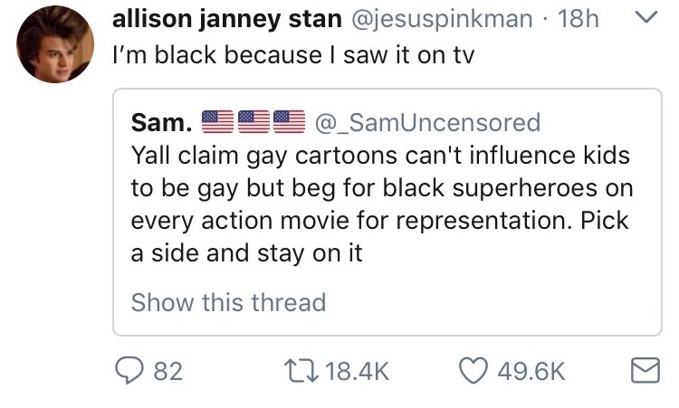 whyyoustabbedme: Wtf is the original tweet even trying to say    I understand all