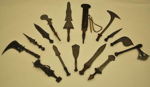 Iron daggers from the Mangbetu people, Democratic Republic of the Congo