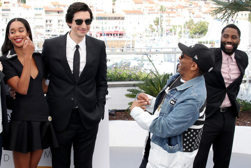 ultimate-adam-driver: Spike Lee giving Adam ish for not taking his sunglasses off. :) Laura Harrier,