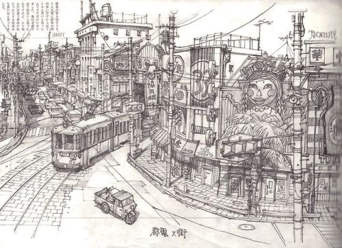 as-warm-as-choco: Tekkon Kinkreet (鉄コン筋クリート) Background Art by Shinji Kimura Art Director : Blu