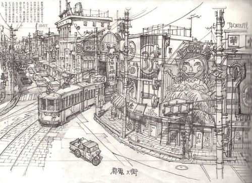 as-warm-as-choco: Tekkon Kinkreet (鉄コン筋クリート) Background Art by Shinji Kimura Art Director : Blue E