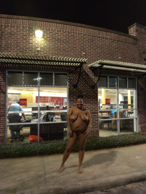 alexxisjones:  So, I saw custodian cleaning Wells Fargo and decided to show him my goodies. He must have been hard at work cause he was fully focused on his task. I finally got his attention after several camera📷 flashes. He looked , his eyes became