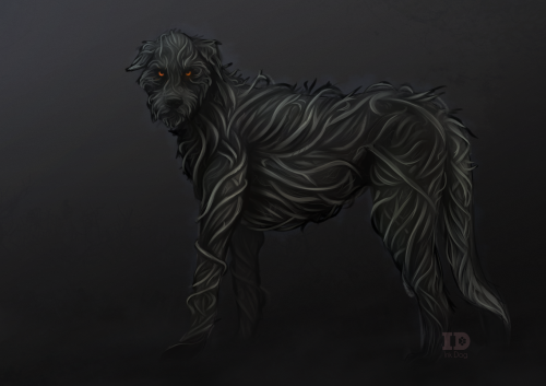 Some creepy dead-vine Irish Wolfhound from a dream. Their forest was called The Dogwood haha.1 hour.