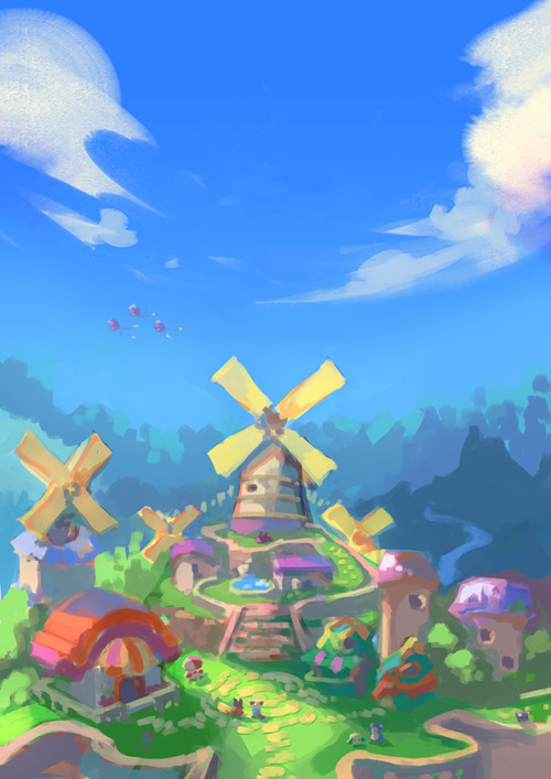garmmy:more bg speedpaints :)baram town from pokemon super mystery dungeon and eterna forest from pl