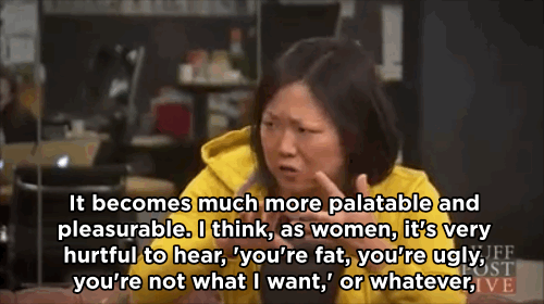 chokedoll:  amphetamine-angel:  huffingtonpost:  Margaret Cho: Trolls Who Call Me ‘Fat And Ugly’ Are Admitting DefeatMargaret Cho has a simple philosophy for dealing with degrading comments about herself: If you’re debating a woman and you stoop